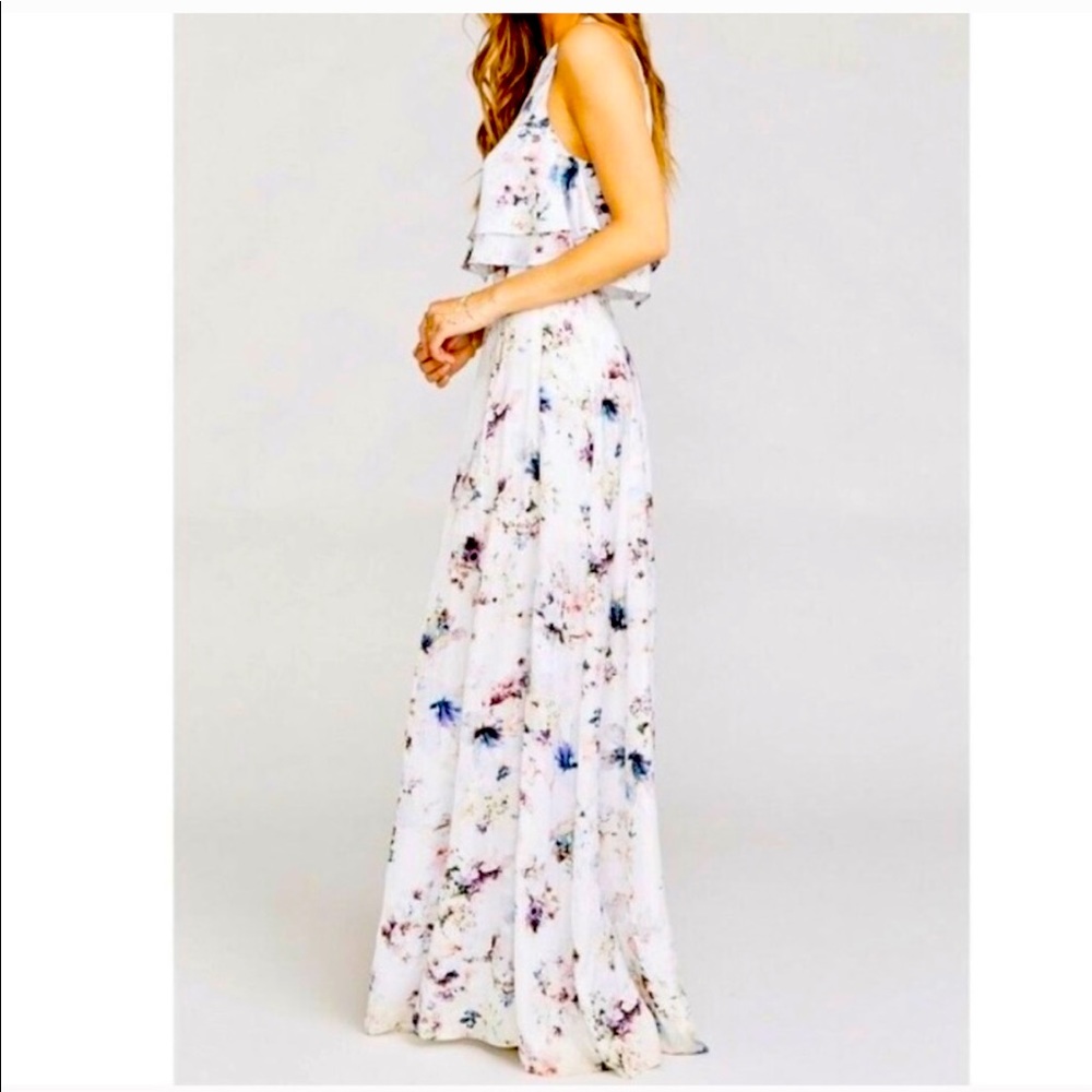 High waisted, floral, flowy skirt
